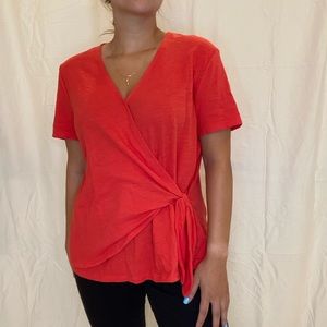 Red Tie Blouse